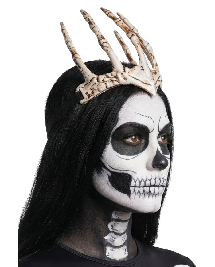 Skeleton hand tiara in plastic on card