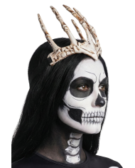 Petite couronne main squelette en plastique sur papier cartonné