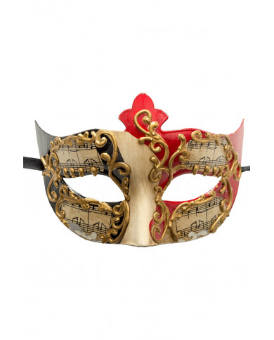 Venetian chinless mask in plastic with embossed golden