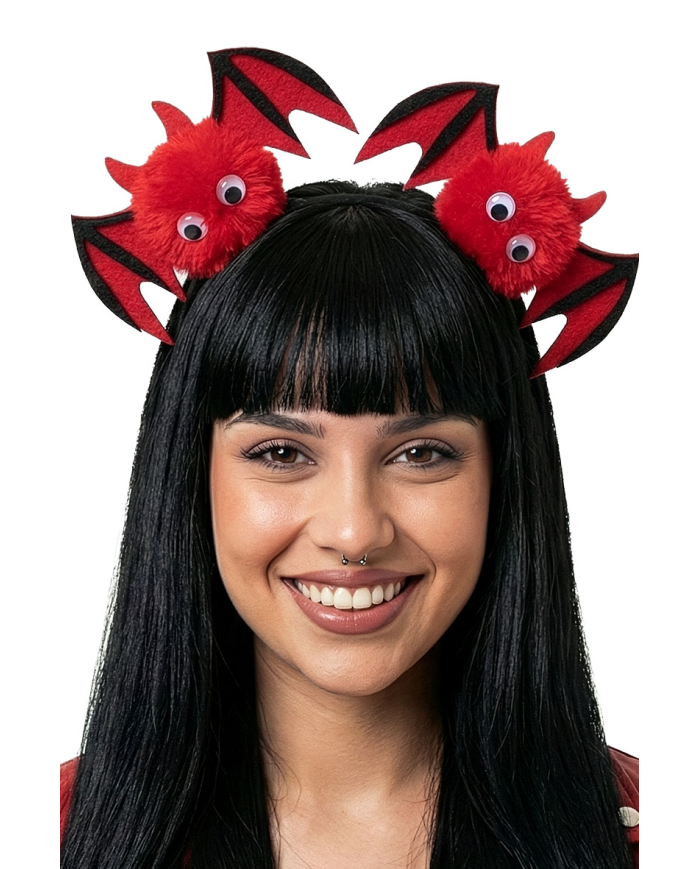 Serre-tête petit diable poilu sur papier cartonné