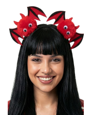 Furry devil headband on card