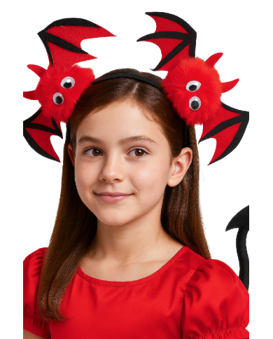 Serre-tête petit diable poilu sur papier cartonné