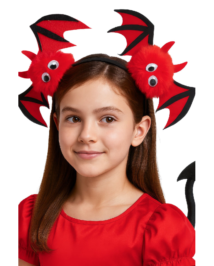 Serre-tête petit diable poilu sur papier cartonné