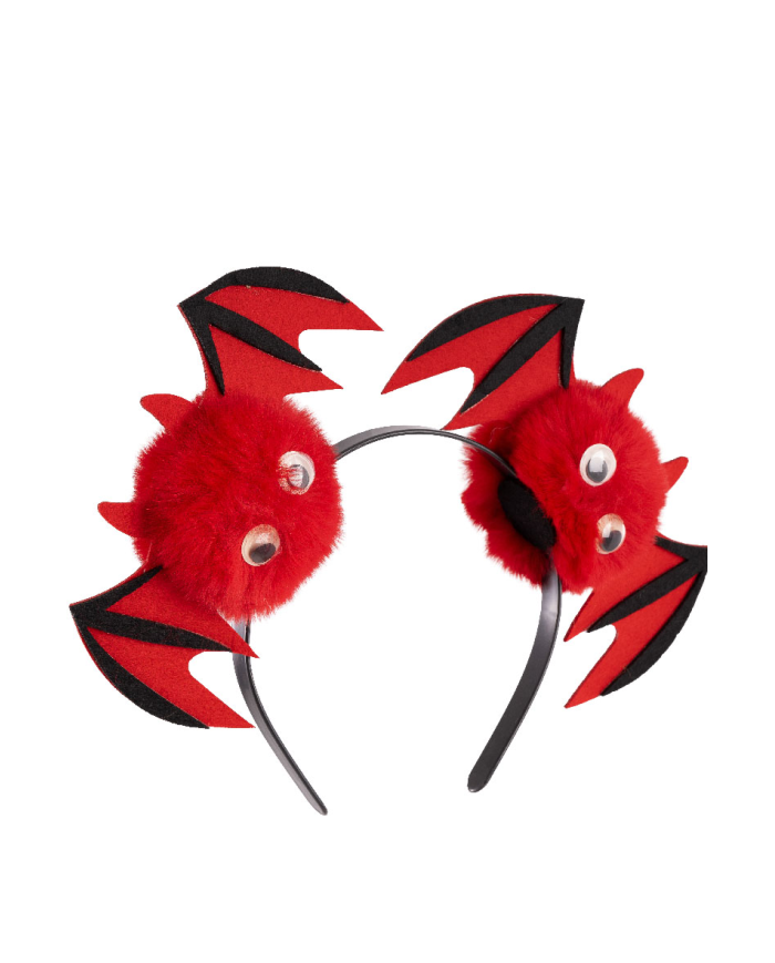 Furry devil headband on card