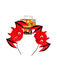Furry devil headband on card