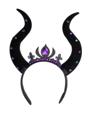Diadema bruja maléfica de lujo con solapa de cartón