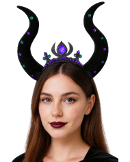 Diadema bruja maléfica de lujo con solapa de cartón