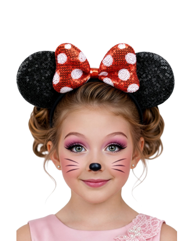 Lady mouse headband in fabric on card
