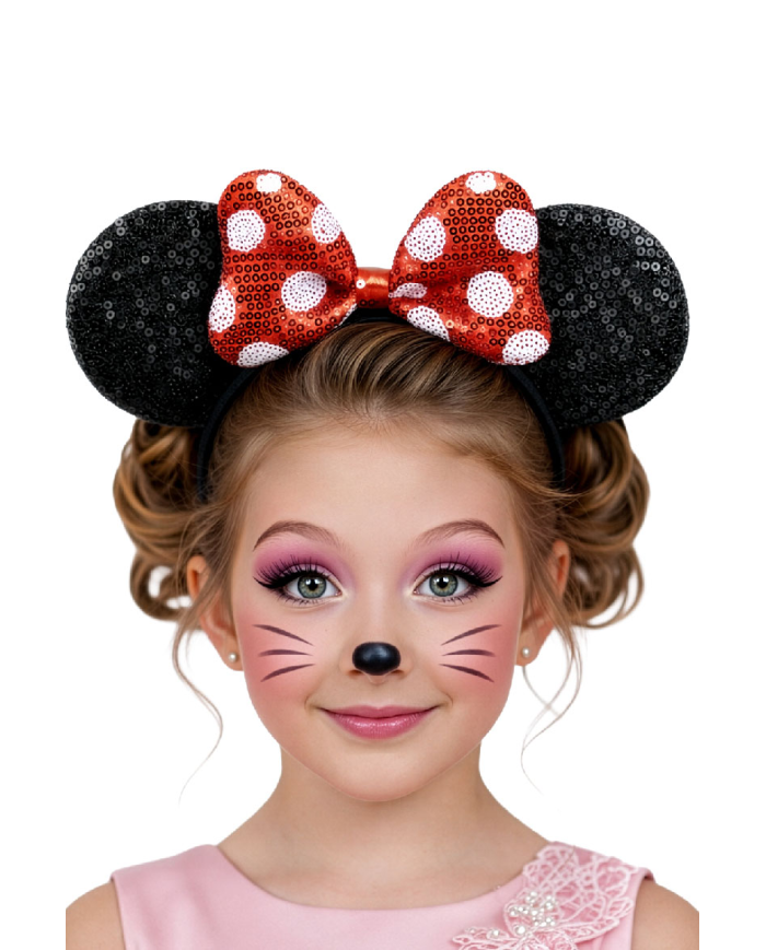 Minnie mouse headband in fabric on card