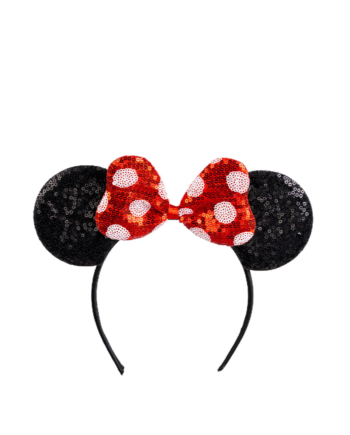 Minnie mouse headband in fabric on card