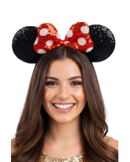 Minnie mouse headband in fabric on card