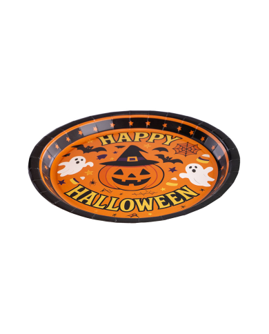 6 Happy Halloween paper plates diam. cm.23 in bag  