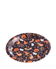 6 black Halloween paper plates diam.cm.23 in bag