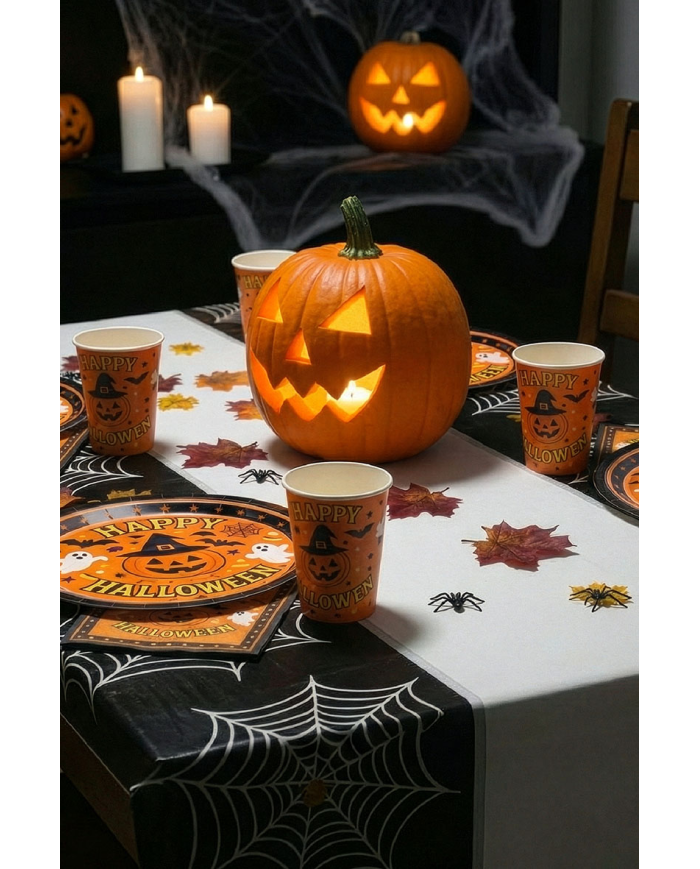 6 Becher aus Papier Happy Halloween in Beutel