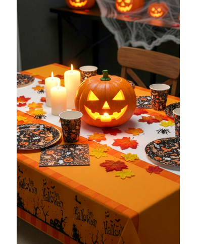 6 bicchieri in carta Halloween sfondo nero  in busta
