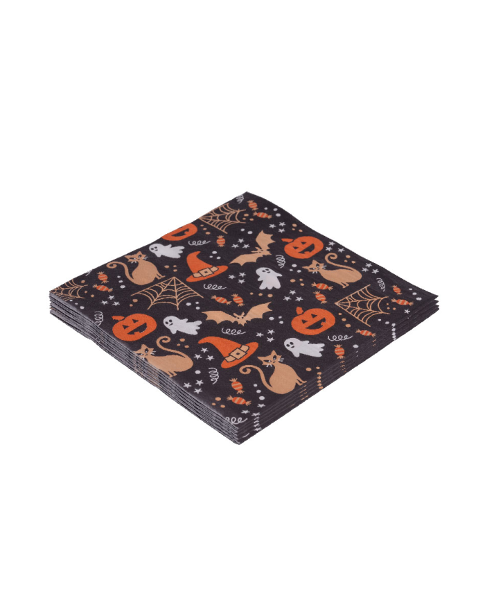 12 black Halloween paper napkins cm. 16,5 x 16,5 in bag