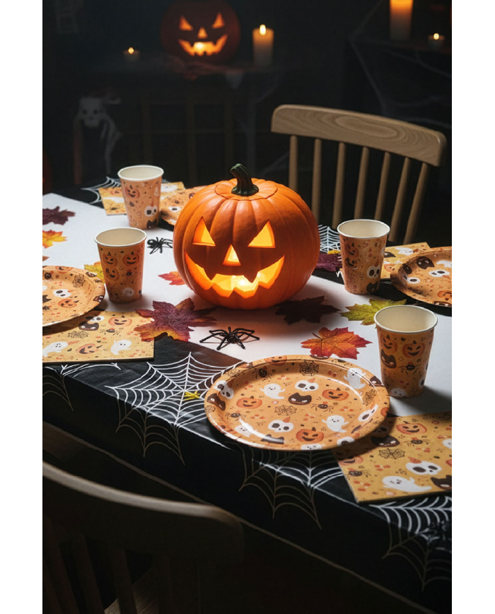 12 orange Halloween paper napkins cm. 16,5 x 16,5 in bag