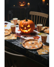 12 Servietten aus Papier Halloween oranger Hintergrund ca. 16,5x16,5 cm in Beutel