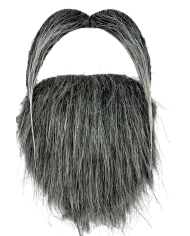 Set barba e baffi brizzolati in busta su cartoncino