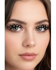 Ciglia nere adesive con strass in scatola