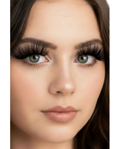 Extra long adhesive black eyelashes in box