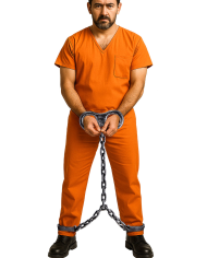 Chaîne prisonnier en plastique, longueur 105 cm environ avec étiquette volante/étiquette