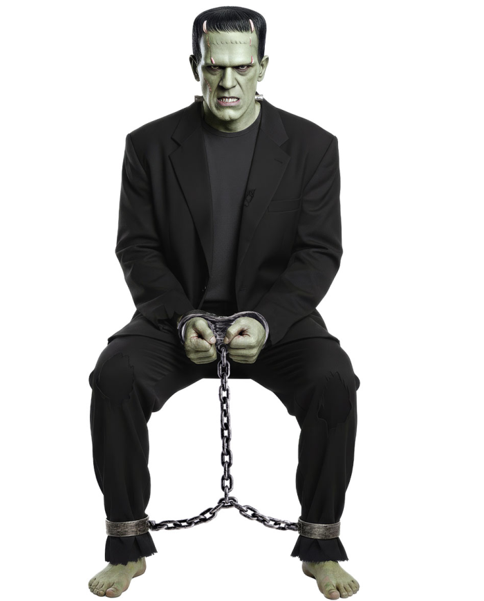 Cadena de preso de plástico de unos 105 cm. de largo con etiqueta colgante/etiqueta