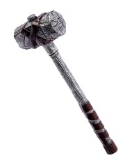 Vorschlaghammer aus Kunststoff H. ca. 60 cm mit Pappschild/Etikett