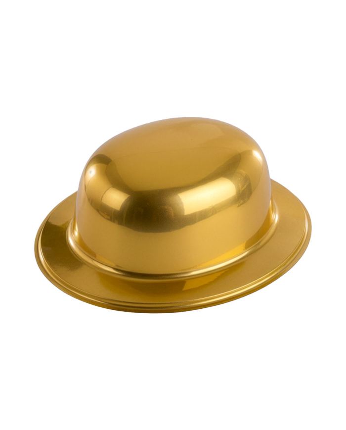 Bombín dorado de plástico con etiqueta colgante/etiqueta