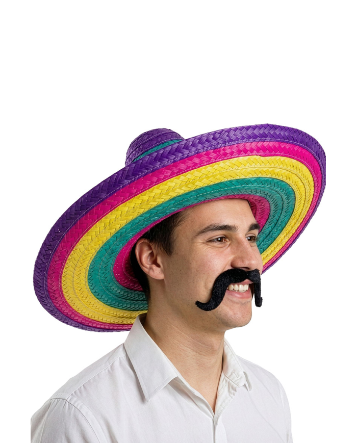 Sombrero multi-couleurs diamètre 50 cm environ avec étiquette volante/étiquette