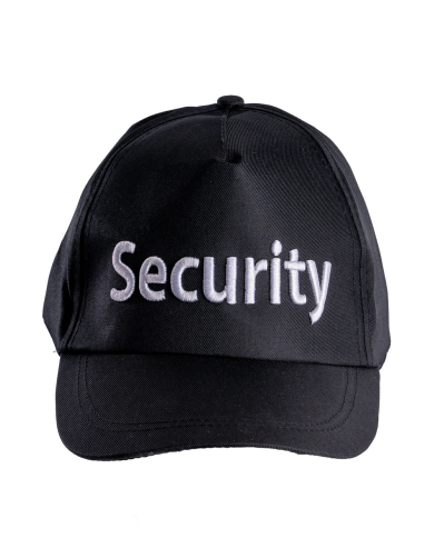 Security hat in fabric with label