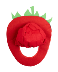 Bonnet fraise en tissu avec étiquette volante/étiquette