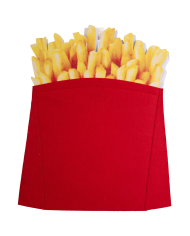 French fries hat in fabric with label