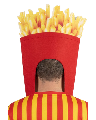 French fries hat in fabric with label