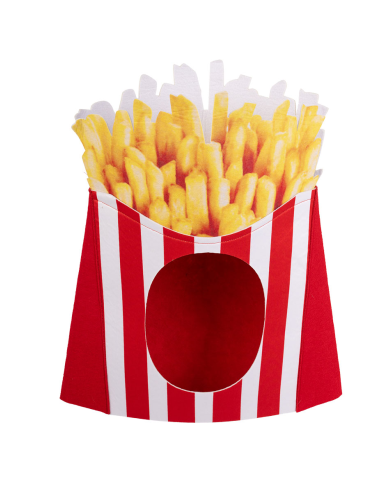 French fries hat in fabric with label