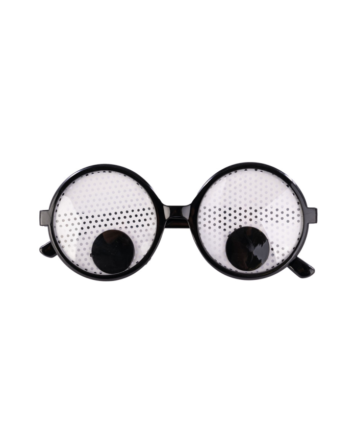 Funny glasses in plastic on card