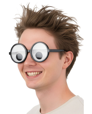 Lunettes amusantes en plastique sur papier cartonné