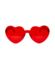 Lunettes cœur rouge sur papier cartonné