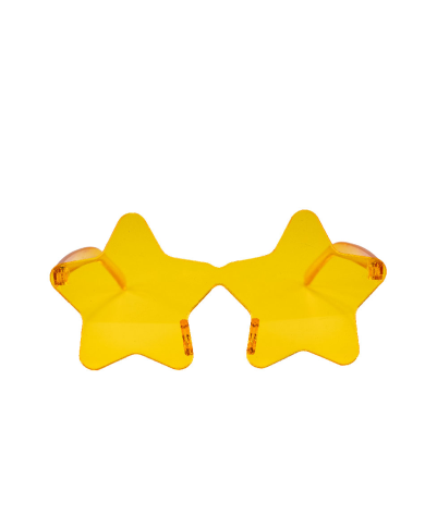 Gelbe Sternbrille auf Pappkarton