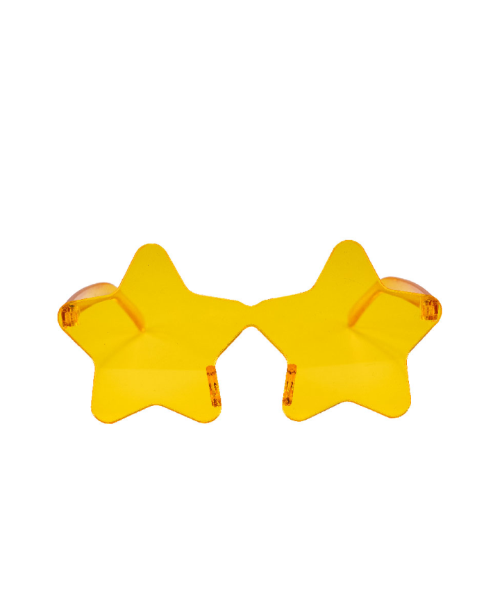 Gelbe Sternbrille auf Pappkarton