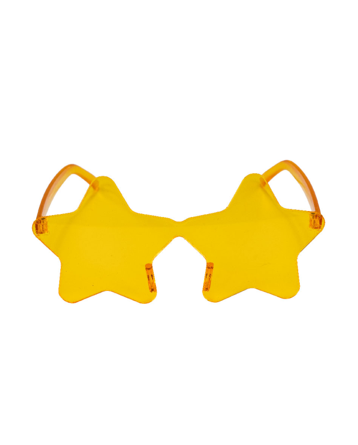 Gafas estrella amarilla sobre cartoncillo