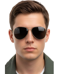 Gafas top gun lentes espejadas sobre cartoncillo