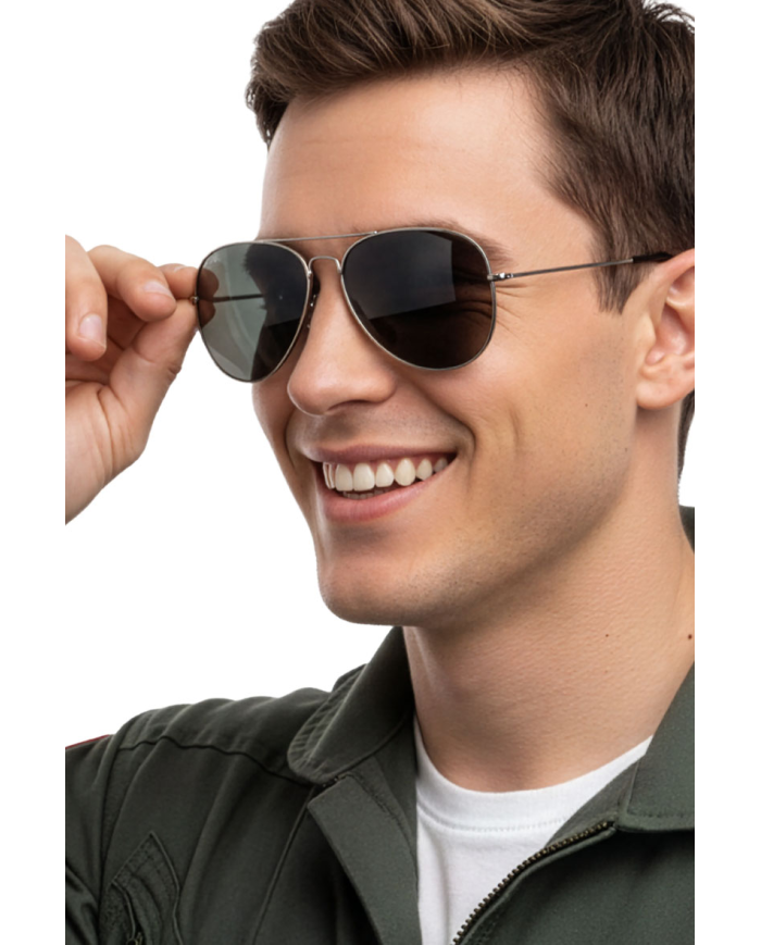 Lunettes top gun verres miroir sur papier cartonné