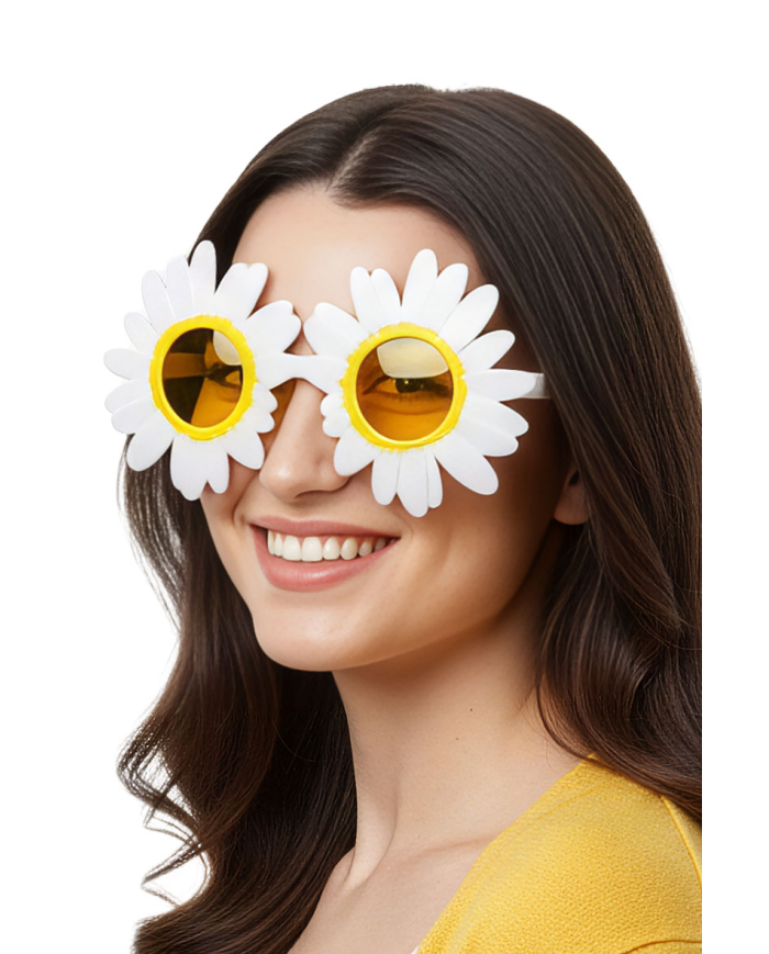 Gafas margarita sobre cartoncillo