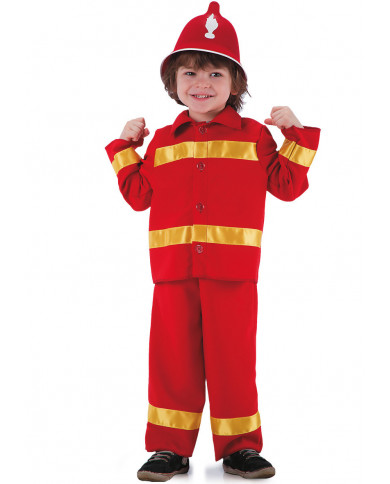 Costume da pompiere per bambino. Comprende casacca, pantaloni e
