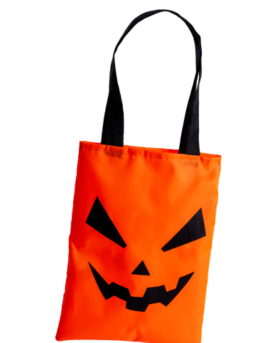 Sac à main citrouille, hauteur 27x20 cm environ avec lumières en tissu plastifié avec étiquette volante/étiquette