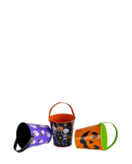 Vide-poche Halloween en métal 3 modèles assortis, hauteur 11 cm environ avec étiquette volante/étiquette