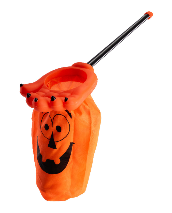 Main citrouille des bonbons ou un sort, longueur 53 cm environ avec étiquette volante/étiquette