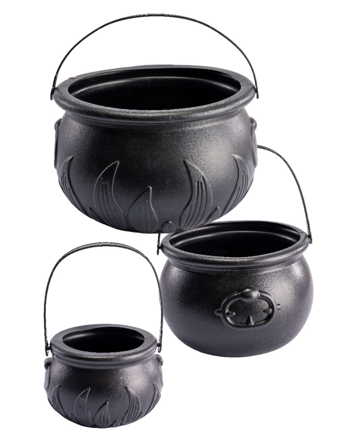 Set of 3 stackable plastic pots diam.cm.14/19,5/24 with hangtag/label