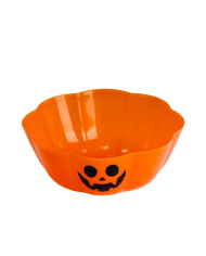 Portaobjetos centro de mesa calabaza de unos 30 cm. de diámetro con etiqueta colgante/etiqueta